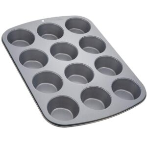 tezzorio 12-cup muffin pan/cupcake pan, 14 x 11-inch nonstick carbon steel muffin pan, professional bakeware