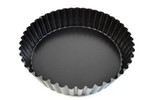 paderno world cuisine deep non-stick removable base tart pan, 9.5in, black