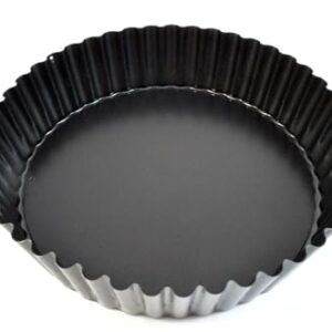 Paderno World Cuisine Deep Non-Stick Removable Base Tart pan, 9.5in, Black