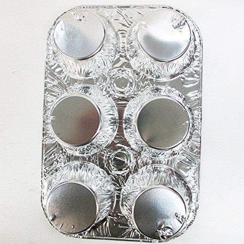 ATB 10 Pc Aluminum Foil Muffin Pan 6 Cavity Cake Mold Cupcake Disposable Container