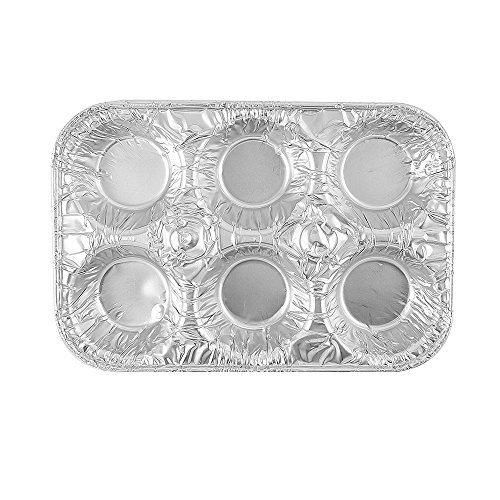 ATB 10 Pc Aluminum Foil Muffin Pan 6 Cavity Cake Mold Cupcake Disposable Container