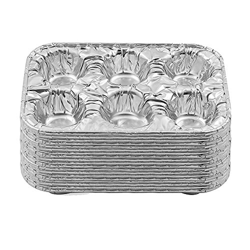 ATB 10 Pc Aluminum Foil Muffin Pan 6 Cavity Cake Mold Cupcake Disposable Container