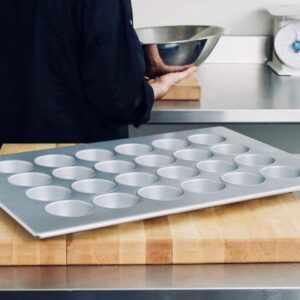 Tezzorio 24-Cup Muffin Pan/Cupcake Pan, Commercial Grade Aluminum Muffin Pan, Professional Bakeware