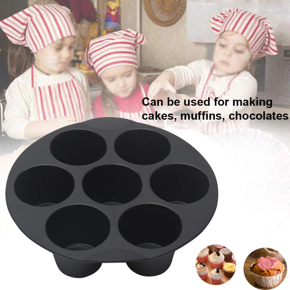 iayokocc 7 Cup Air Fryer Muffin Pan, 18cm Non-Stick Silicone Muffin Cake Cups Cupcake Baking Mold for Air Fryer Accessories, Perfect for Eggs Muffin, Cupcake Molds, Dishwasher Safe