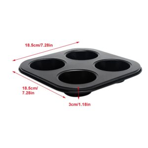 Pilarmuture 4 Hole Muffin Pan Muffin Trays, Bakeware Tins & Trays Non-stick Cupcake Baking Pan Mini Muffin Cups Pudding Bakeware Cake Mold for Oven Baking Roasting