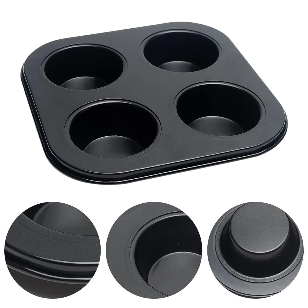 Pilarmuture 4 Hole Muffin Pan Muffin Trays, Bakeware Tins & Trays Non-stick Cupcake Baking Pan Mini Muffin Cups Pudding Bakeware Cake Mold for Oven Baking Roasting