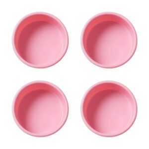 rekidool silicone muffin pans cupcake set,4 inches round shaped silicone baking pans molds nonstick cupcake liners silicone baking cups (pack of 4, pink)