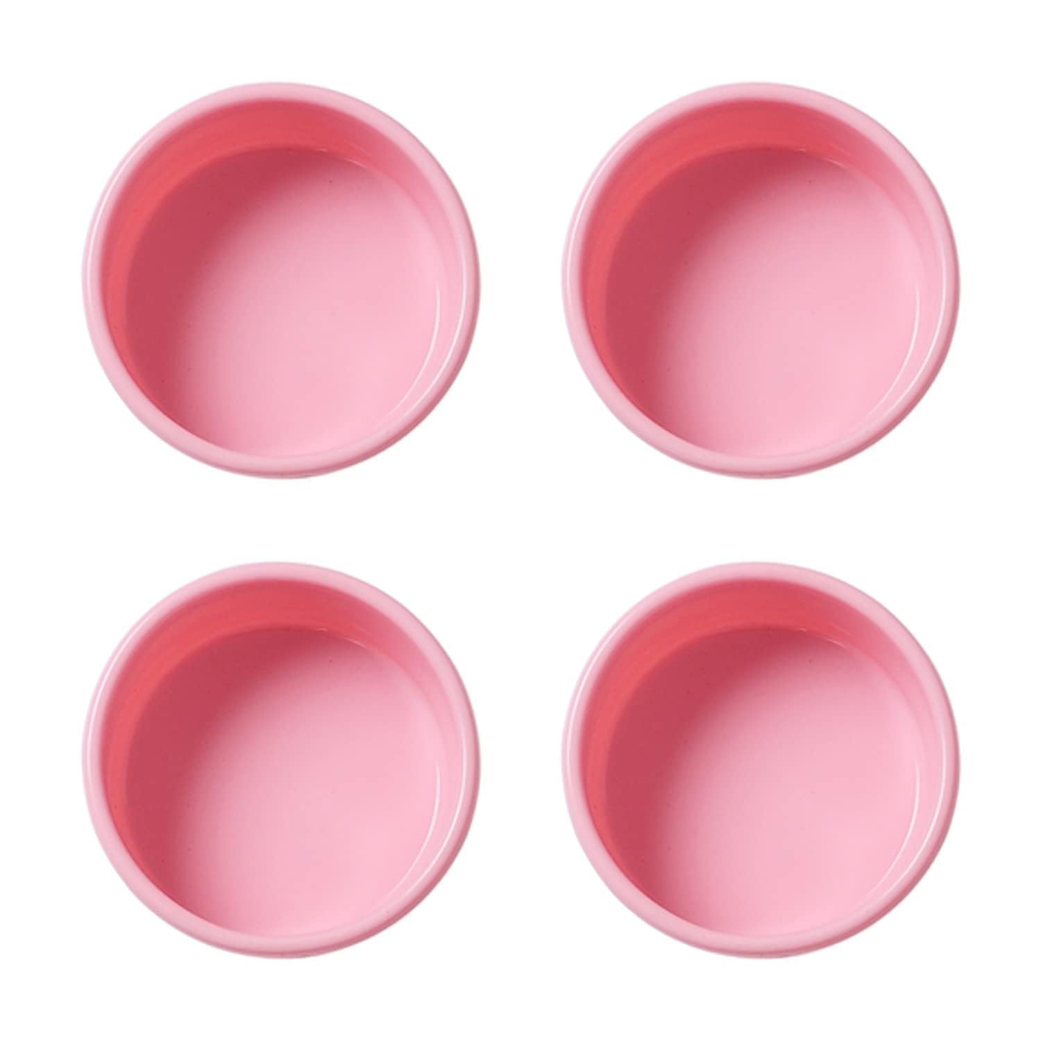 REKIDOOL Silicone Muffin Pans Cupcake Set,4 Inches Round Shaped Silicone Baking Pans Molds Nonstick Cupcake Liners Silicone Baking Cups (Pack of 4, Pink)