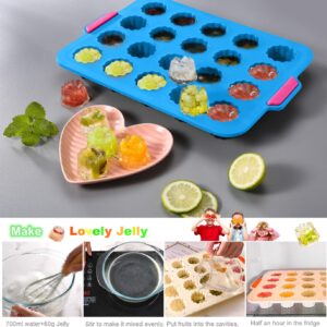 KeepingcooX® 20 Cavity Jelly Tray Gourmet Cannele Bordelais Mould, Mini Muffin Tin, Silicone Baking Pan for 20 canelés, Cold and Heat-Resistant, Non-Stick Cupcake Form, Random Color