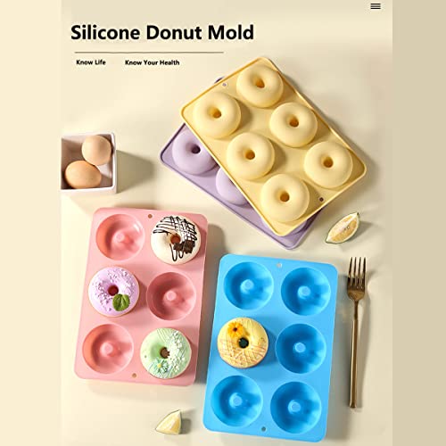 Silicone Donut Mold Doughnut Pan - Silicone Cupcake Pan, Silicone Cupcake Molds - Silicone Baking Cups - Measuring Spoons, Non-Stick Dishwasher Safe - 15 pack