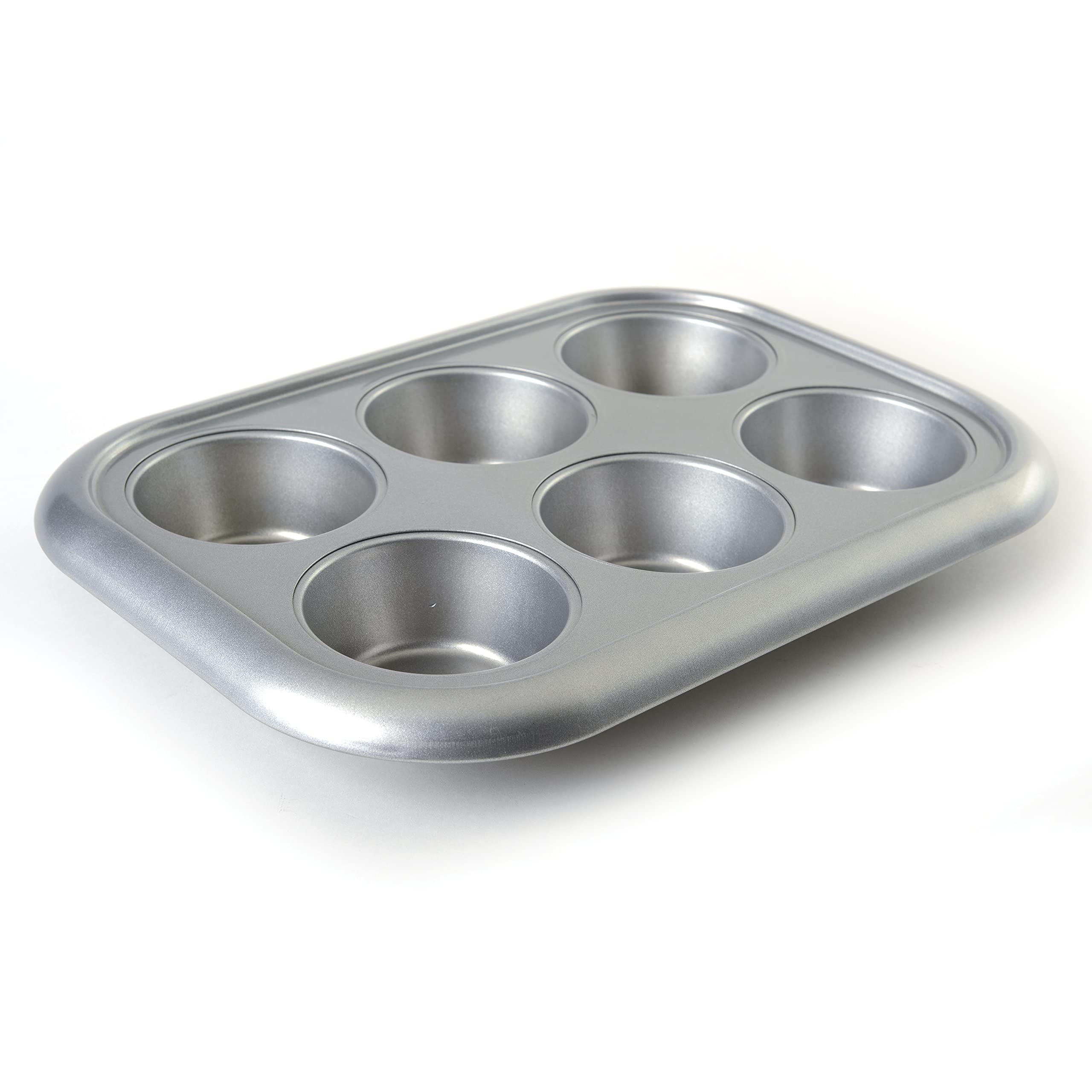 Norpro Nonstick More-Than-A-Muffin Pan, Jumbo, 6 Count, Grey