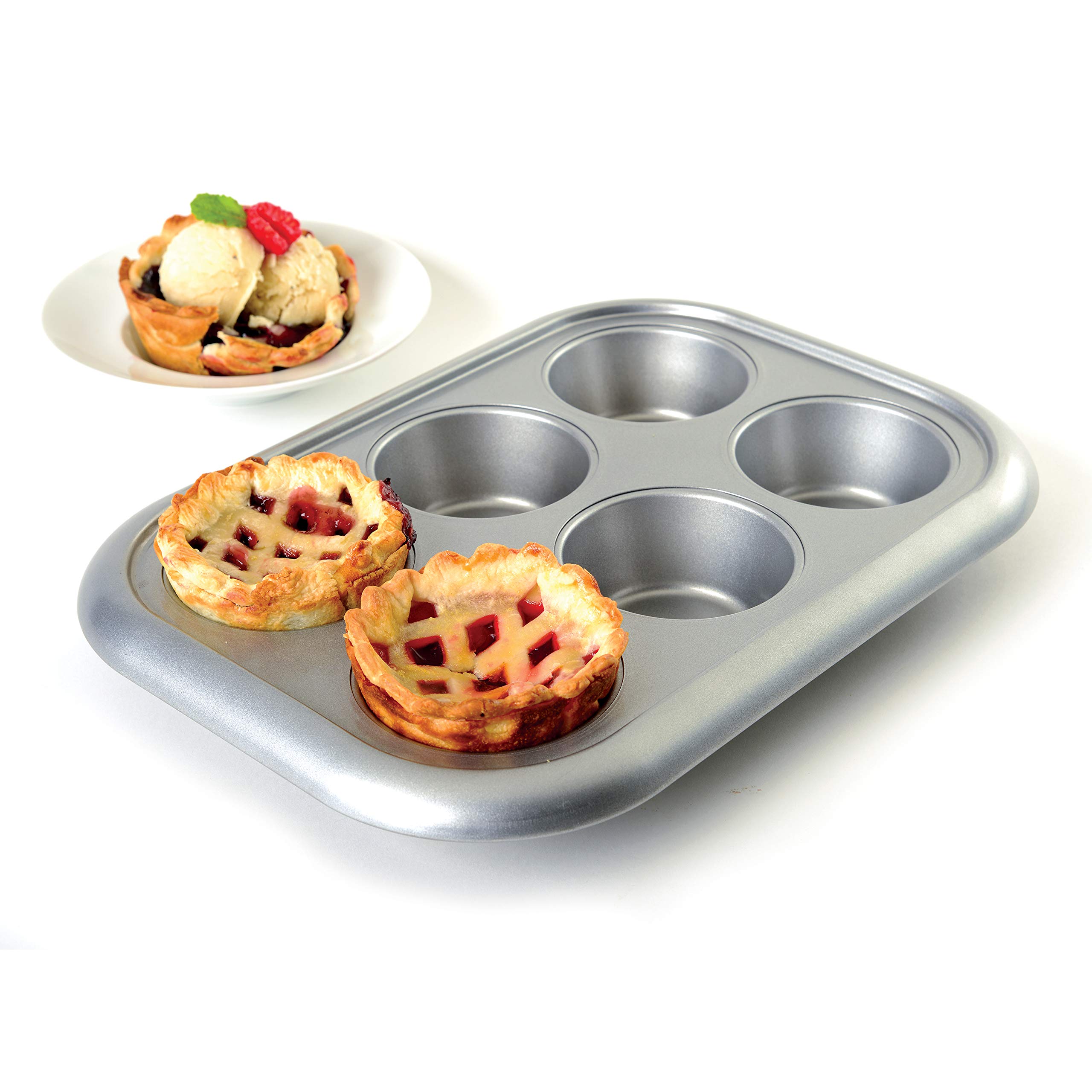 Norpro Nonstick More-Than-A-Muffin Pan, Jumbo, 6 Count, Grey