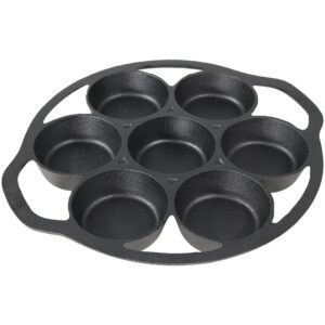 sunnydaze cast iron drop biscuit pan, pre-seasoned, 11-inches, 7-mold