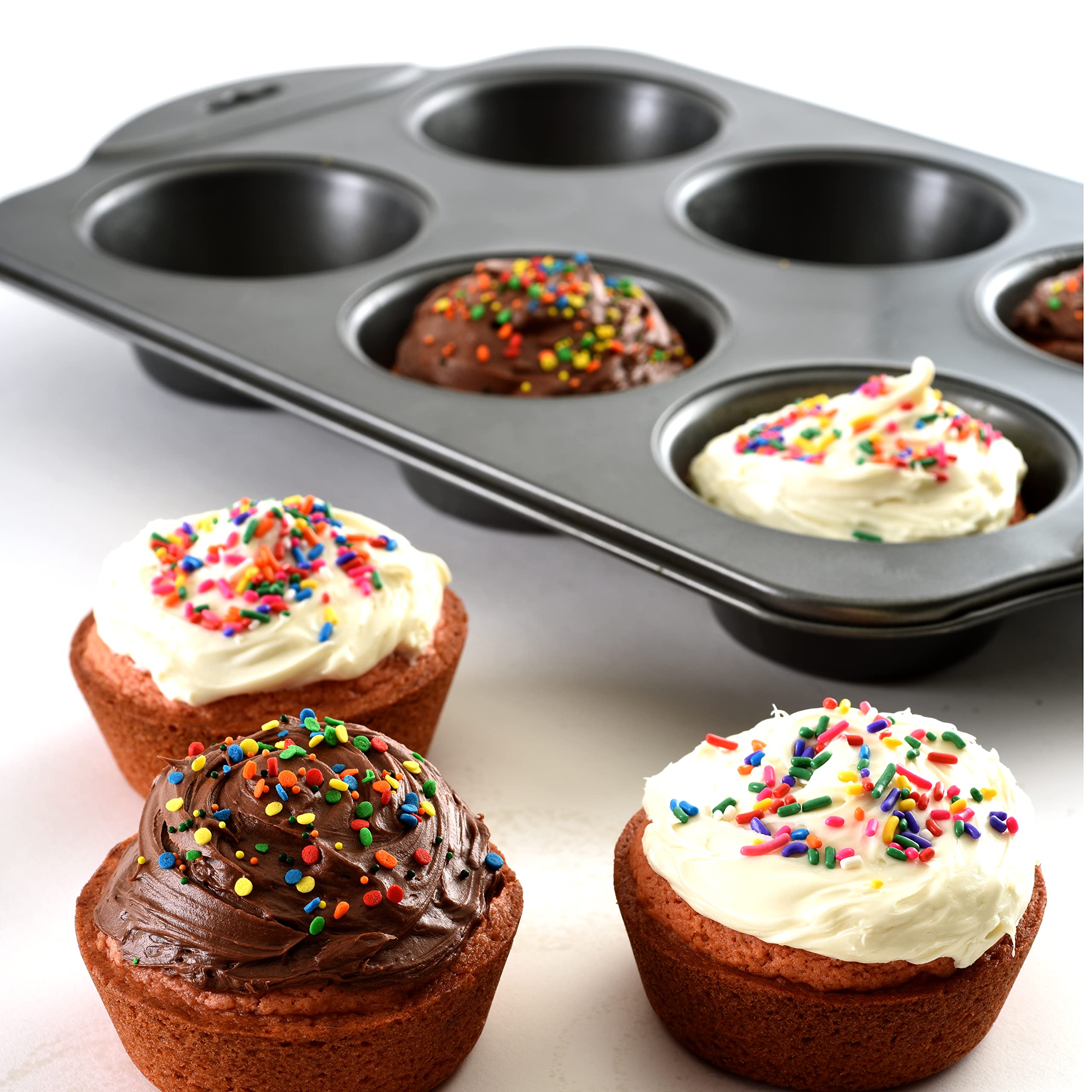 Norpro Nonstick 6 Cup Giant Muffin Pan, As Shown