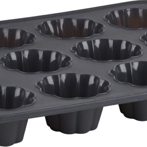 Trudeau Set of Two 12-Count Flower Muffin Silicone Pans, Red