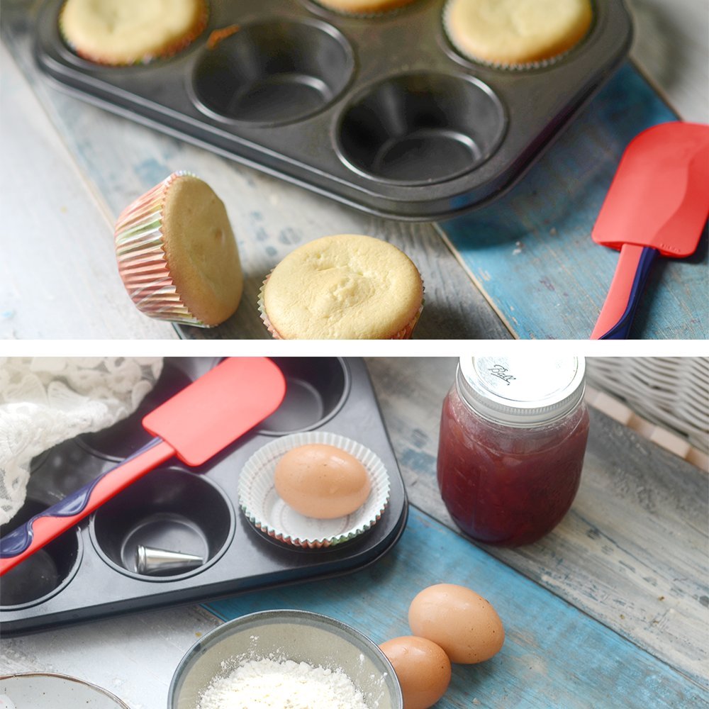 SourceTon 6-Cup Metal Muffin Mold Bonus with Spatula, 3 pcs pack of Muffin Mold