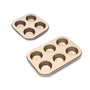 agsyffd 2 piece muffin pan, cupcake pan non-stick hamburger baking pan, carbon steel cupcake pan, easy to clean, great for cakes or muffins