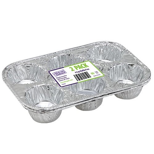 Aluminum Muffin Pans (6 Compartments) - 2 Count