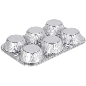 Aluminum Muffin Pans (6 Compartments) - 2 Count