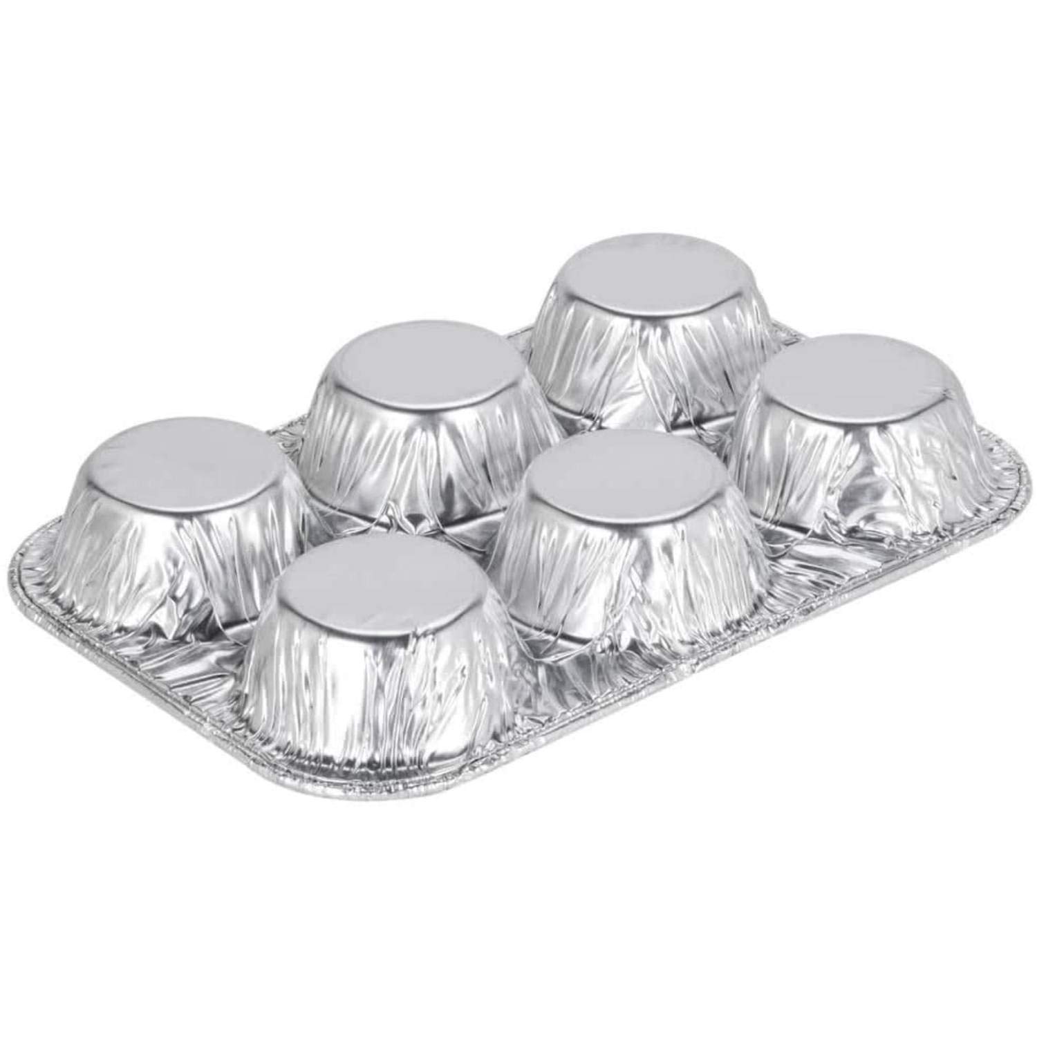 Aluminum Muffin Pans (6 Compartments) - 2 Count