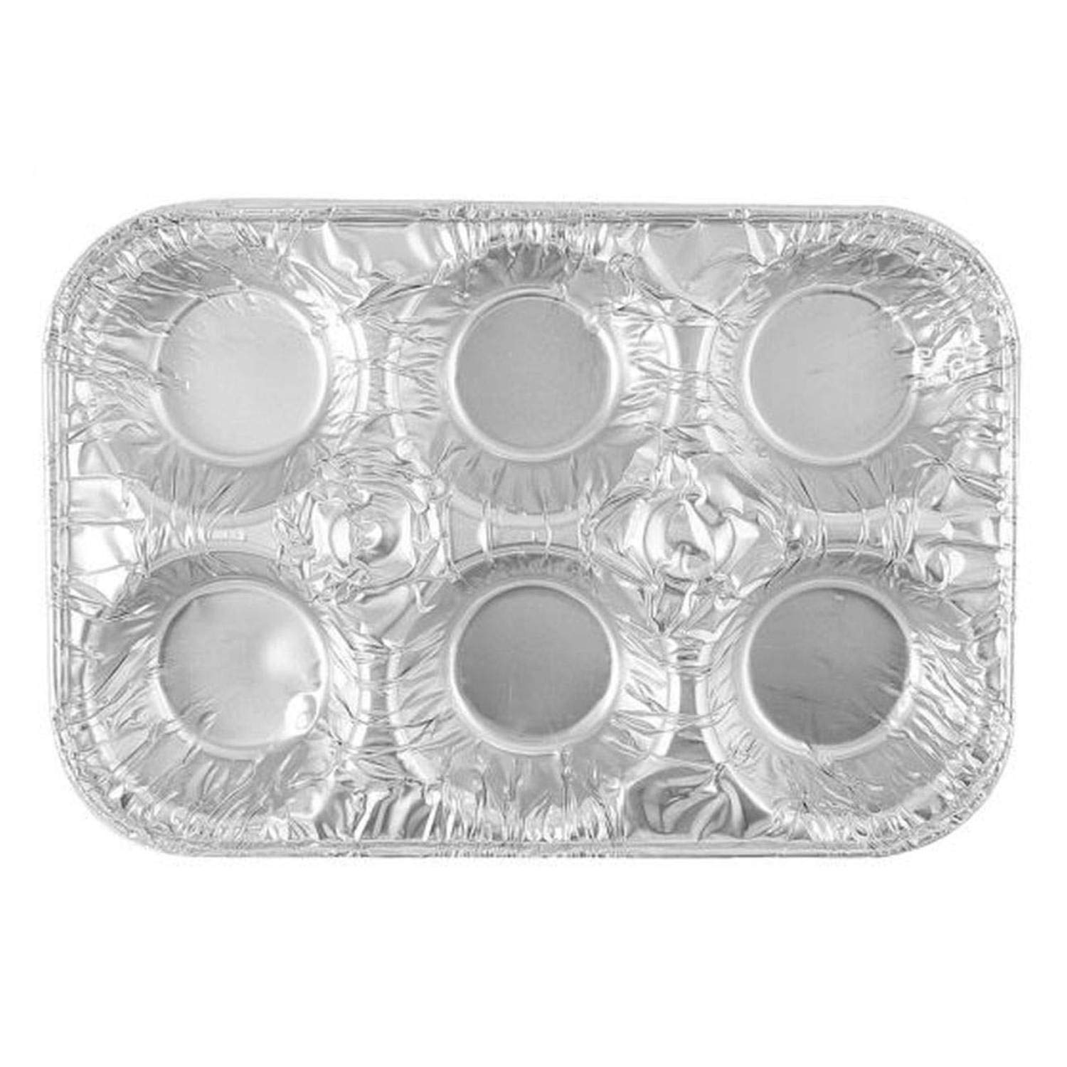 Aluminum Muffin Pans (6 Compartments) - 2 Count