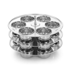 KERAM Stainless Steel Bakeware Set for Muffins-Pan/Puddings/Yogurt/Egg-Poaching/Cupcakes/Mini-Flans/egg-tart/Custard-pans/cookware-sets - 6/8 QT Instant-insta-Pot in Pot Multipurpose use unique gift