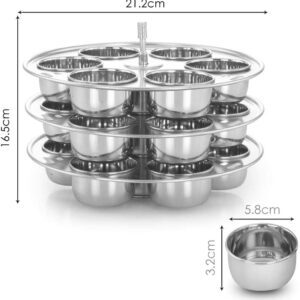 KERAM Stainless Steel Bakeware Set for Muffins-Pan/Puddings/Yogurt/Egg-Poaching/Cupcakes/Mini-Flans/egg-tart/Custard-pans/cookware-sets - 6/8 QT Instant-insta-Pot in Pot Multipurpose use unique gift