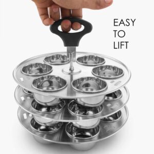 KERAM Stainless Steel Bakeware Set for Muffins-Pan/Puddings/Yogurt/Egg-Poaching/Cupcakes/Mini-Flans/egg-tart/Custard-pans/cookware-sets - 6/8 QT Instant-insta-Pot in Pot Multipurpose use unique gift