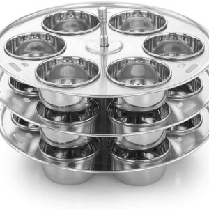 KERAM Stainless Steel Bakeware Set for Muffins-Pan/Puddings/Yogurt/Egg-Poaching/Cupcakes/Mini-Flans/egg-tart/Custard-pans/cookware-sets - 6/8 QT Instant-insta-Pot in Pot Multipurpose use unique gift