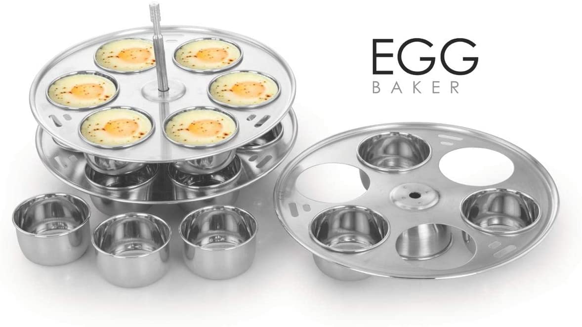 KERAM Stainless Steel Bakeware Set for Muffins-Pan/Puddings/Yogurt/Egg-Poaching/Cupcakes/Mini-Flans/egg-tart/Custard-pans/cookware-sets - 6/8 QT Instant-insta-Pot in Pot Multipurpose use unique gift