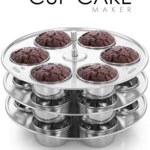 KERAM Stainless Steel Bakeware Set for Muffins-Pan/Puddings/Yogurt/Egg-Poaching/Cupcakes/Mini-Flans/egg-tart/Custard-pans/cookware-sets - 6/8 QT Instant-insta-Pot in Pot Multipurpose use unique gift