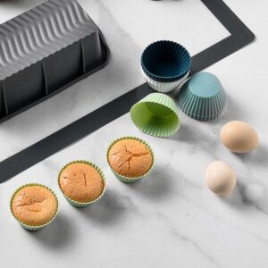 12Pcs Silicone Cake Mold Round Shaped Muffin Cupcake Cups DIY Cooking Dessert Cake Decorating Tools