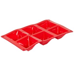 tezzorio 6-cavity pyramid silicone baking mold, bpa free, non-stick baking molds/cake pans