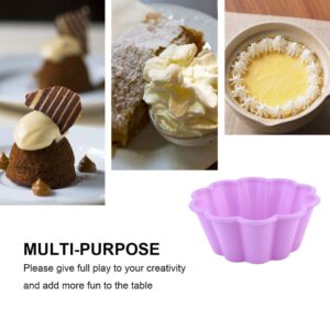 Cabilock 10 Pcs Silicone Baking Molds Flower Shape Reusable Muffin Cups Non-Stick Cupcake Liners Christmas Cake Molds Cupcake Holder for DIY Baking Holiday New Year Party Supplies Favors