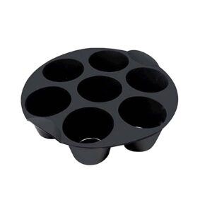 food tray baking silicone moulds fryer home round tray silicone baking air fryer mould (black, 18x18x5cm)