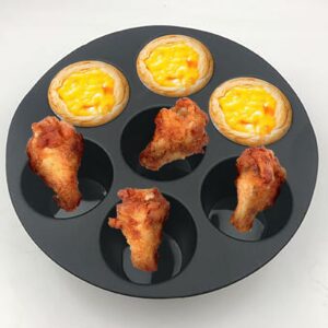 Food Tray Baking Silicone Moulds Fryer Home Round Tray Silicone Baking Air Fryer Mould (black, 18x18x5cm)