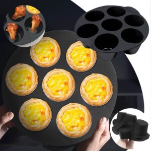 Food Tray Baking Silicone Moulds Fryer Home Round Tray Silicone Baking Air Fryer Mould (black, 18x18x5cm)