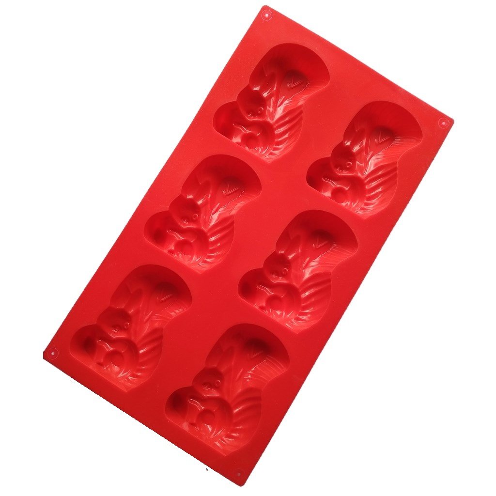 Allforhome 6 Cavities Squirrel Silicone Cake Pans Muffin Cups Handmade Soap Molds Biscuit Chocolate Cake Baking Molds