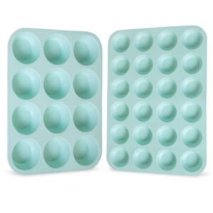 muffin & cupcake silicone baking molds 24 cup & regular 12 cup dishwasher microwave and freezer safe