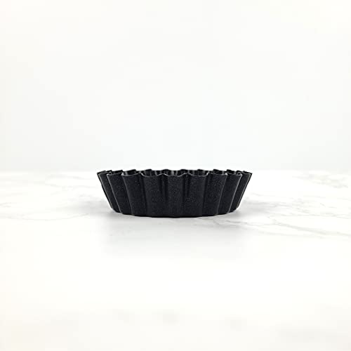 StyleMbro Air Fryer Muffin Pan Single Mini Individual 3.1" Nonstick Teflon Coated for Baking Muffin Donut Tart Cupcake Accessory Aluminum Carbon Steel (Tart, 3)