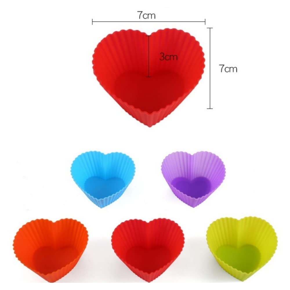 A-XINTONG Muffin Baking Cups Pack of 30 Reusable Square&Heart Shape Silicone Cupcake Molds 2.75x2.75x1.18 inch Mini Nonstick Cupcake Liners Truffle Chocolate Candy Molds Set DIY Cake Tools