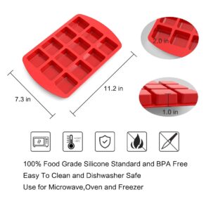 SILIVO 2x Silicone Muffin Pans + 2x Silicone Brownie Pans