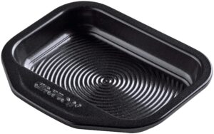 circulon ultimum mini oven tray non stick - 17.3 x 14.4cm baking tray with large handle, durable carbon steel, freezer & dishwasher safe bakeware, black