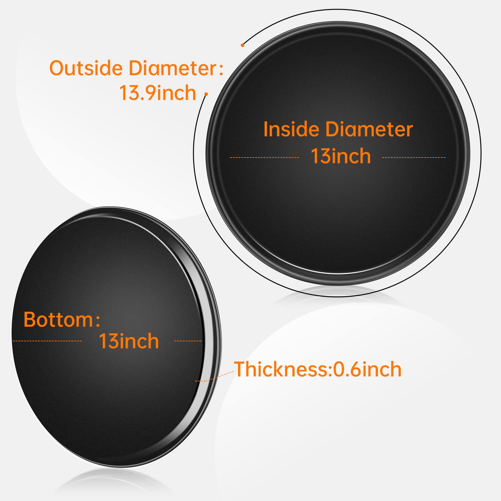 ODDIER 14inch Nonstick Pizza Pan，Carbon Steel Baking Oven Pizza Tray Pie Pans