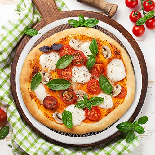 4 Pieces 10 Inch Seamless Round Pizza Screen Aluminum Mesh Pizza Screen Pizza Mesh Baking Tray for Home Kitchen Restaurant Supplies