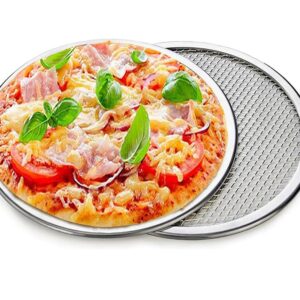 MAXSELL 2 Pack 12-Inch Pizza Screen,Aluminum Pizza Baking Screen, Seamless