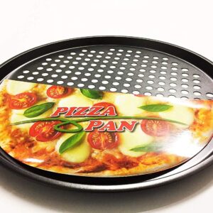 Pizza Pan with holes -Nonstick Carbon Steel Pizza Pan, Pizza pans，Pizza Tray Bakeware Perforated Round For Home Kitchen - PROFESSIONAL CLASS 32.5CM Diameter 12 3/4" INCHES with Fast Crisp Technology