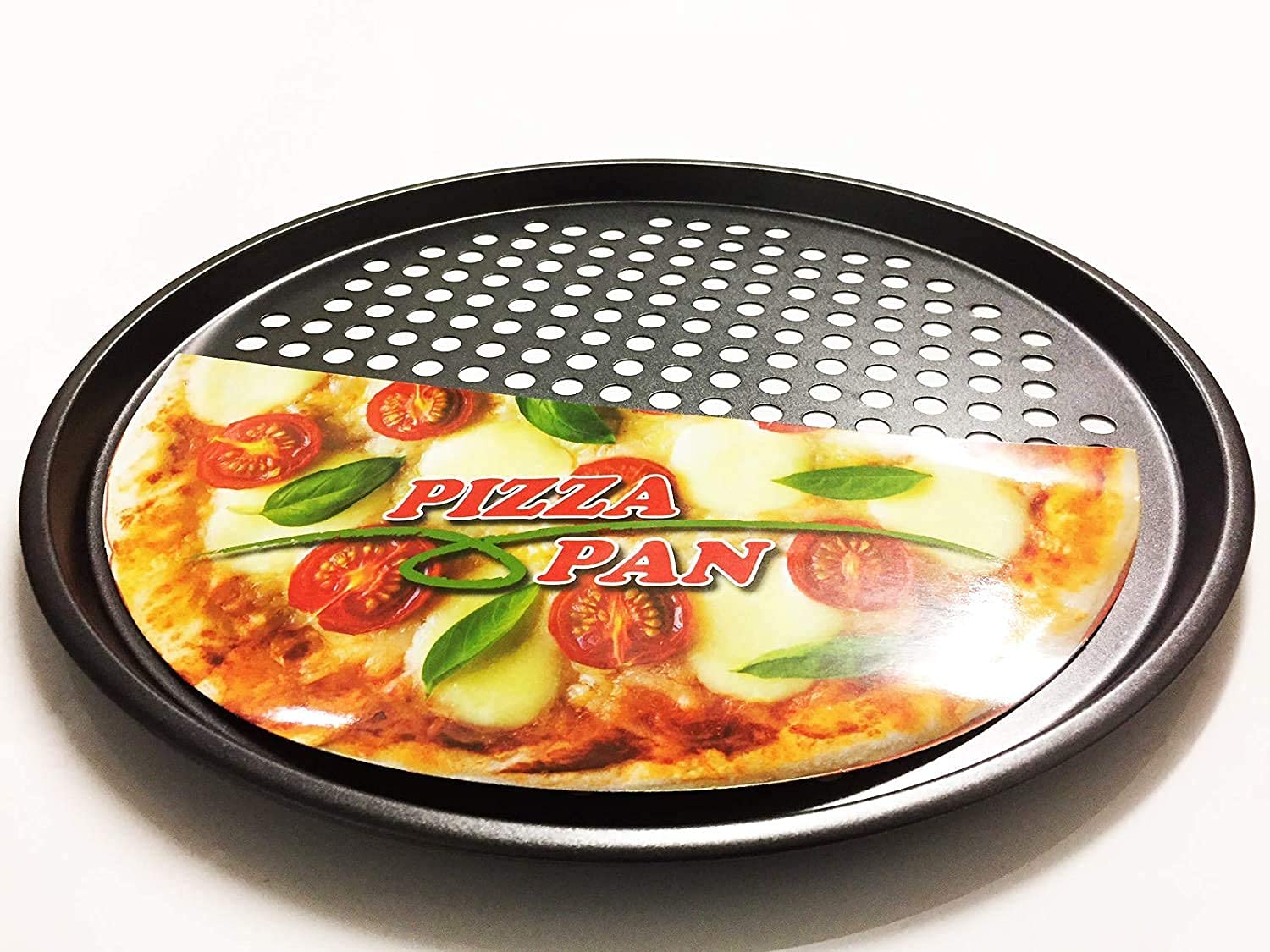 Pizza Pan with holes -Nonstick Carbon Steel Pizza Pan, Pizza pans，Pizza Tray Bakeware Perforated Round For Home Kitchen - PROFESSIONAL CLASS 32.5CM Diameter 12 3/4" INCHES with Fast Crisp Technology