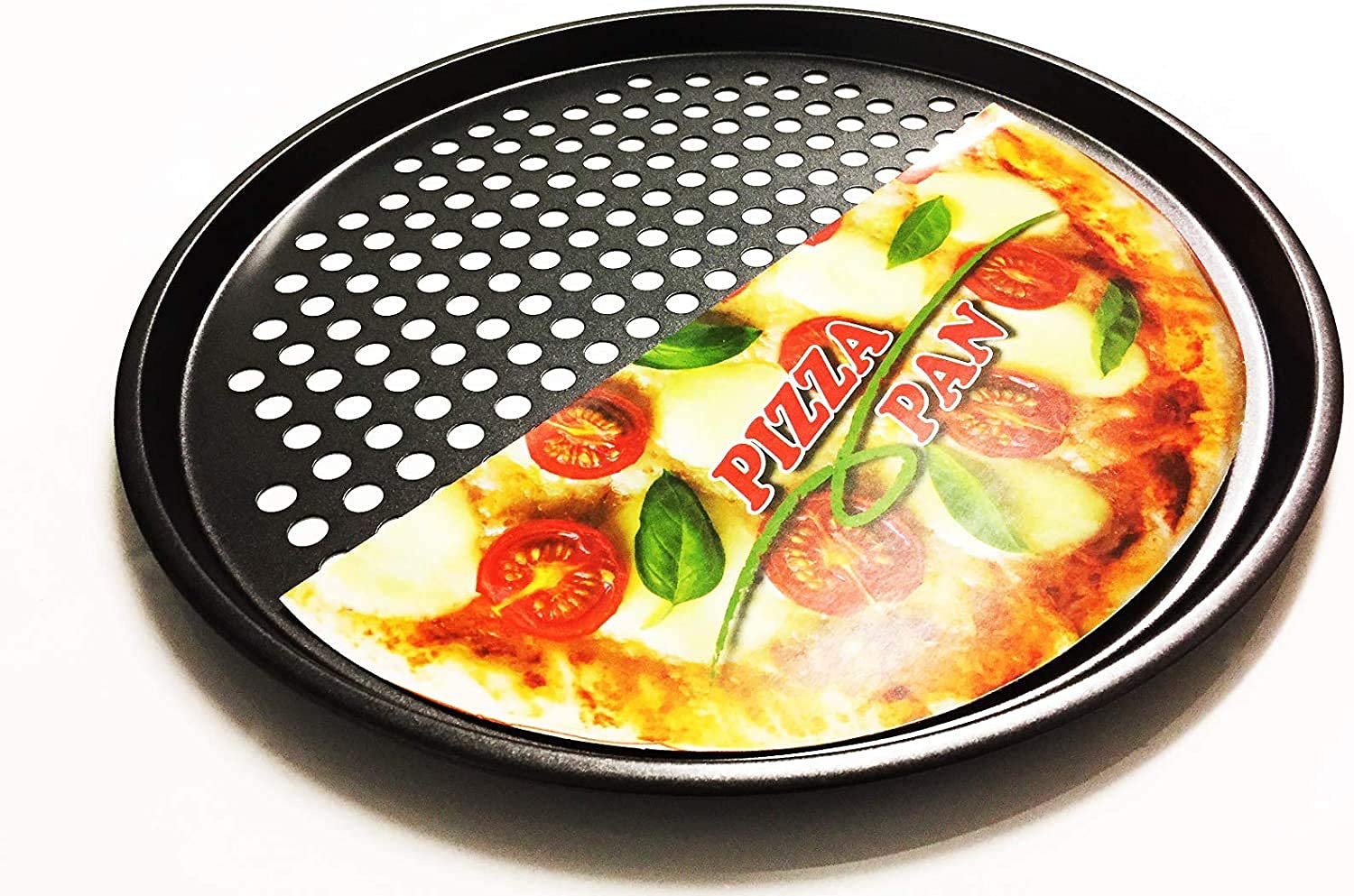 Pizza Pan with holes -Nonstick Carbon Steel Pizza Pan, Pizza pans，Pizza Tray Bakeware Perforated Round For Home Kitchen - PROFESSIONAL CLASS 32.5CM Diameter 12 3/4" INCHES with Fast Crisp Technology