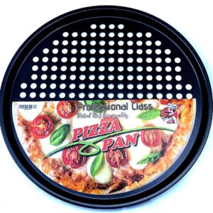 Pizza Pan with holes -Nonstick Carbon Steel Pizza Pan, Pizza pans，Pizza Tray Bakeware Perforated Round For Home Kitchen - PROFESSIONAL CLASS 32.5CM Diameter 12 3/4" INCHES with Fast Crisp Technology